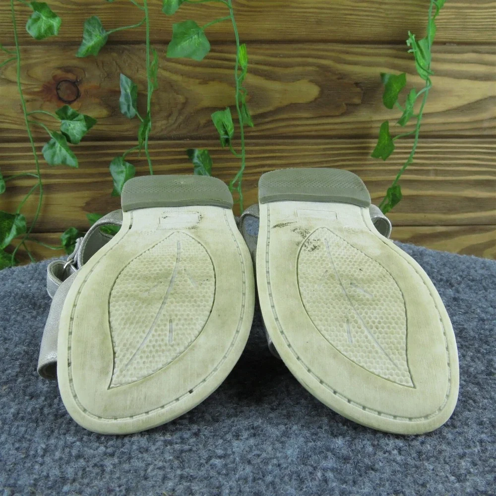 GC Youth Girls‎ Sandals Shoes Silver Leather Hook & Loop Size 3 Medium